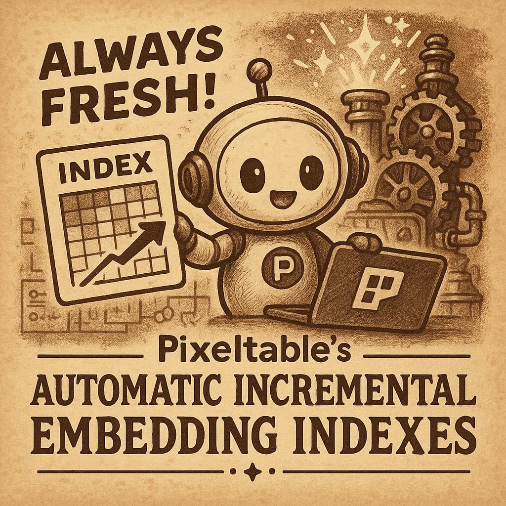 Always Fresh: Pixeltable's Automatic Incremental Embedding Indexes